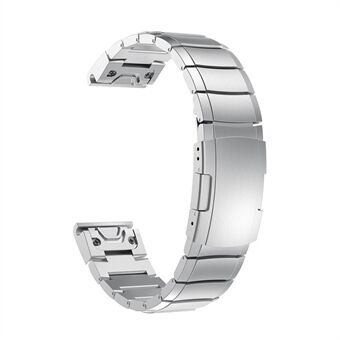 Steel horlogepolsband met vlindergesp voor Garmin Fenix 5X - zilver