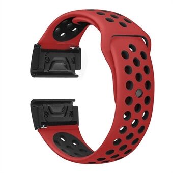 22 mm tweekleurige holle siliconen horlogeband voor Garmin Fenix 5 / Garmin Forerunner 935