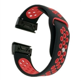 22 mm tweekleurige holle siliconen horlogeband voor Garmin Fenix 5 / Garmin Forerunner 935
