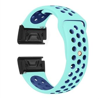 22 mm tweekleurige holle siliconen horlogeband voor Garmin Fenix 5 / Garmin Forerunner 935