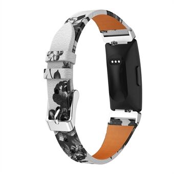 Bloempatroon Single Tour lederen horlogeband voor Fitbit Inspire / Inspire HR