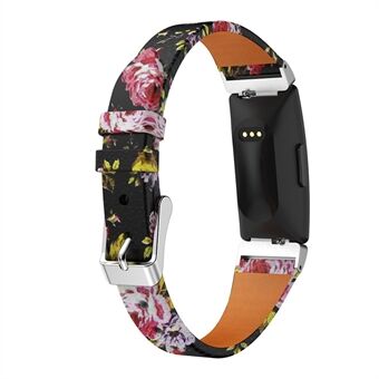 Bloempatroon Single Tour lederen horlogeband voor Fitbit Inspire / Inspire HR