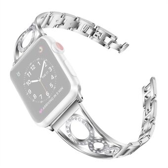 Strass decor Steel Smart horlogeband voor Apple Watch-serie 3/2/1 38 mm / serie 6/SE / 5/4 40 mm