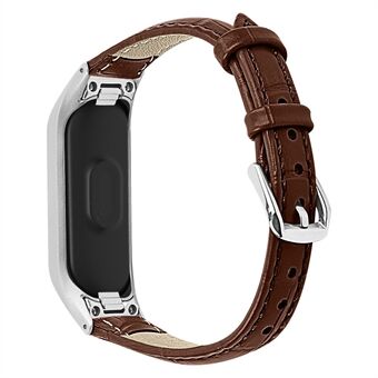 Krokodiltextuur lederen Smart Watch-band met metalen frame voor Samsung Galaxy Fit-e / SM-R375