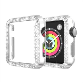 Dual-rij Strass Decor Smart Watch PC Cover voor Apple Watch Series 3/2/1 42mm