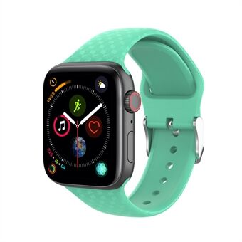 Diamantpatroon siliconen horlogeband voor Apple Watch Series 6 / SE / 5/4 44 mm en 3/2/1 42 mm - Lichtgroen