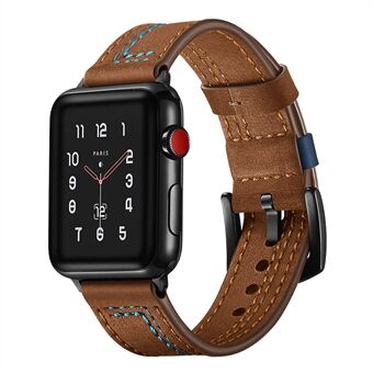 Stitches lederen horlogeband voor Apple Watch 4/5/6 / SE 44 mm - Apple Watch 1/2/3 42 mm