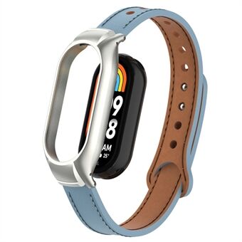 Voor Xiaomi Smart Band 8 Microfiber lederen horlogeband Zachte band met metalen frame Caser