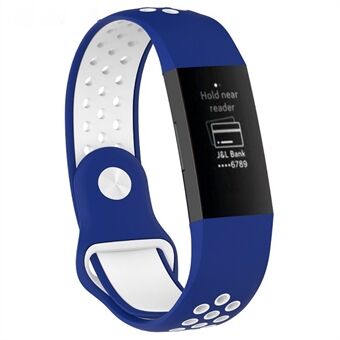 Voor Fitbit Charge 3 Bi-color ademende sport siliconen band, maat: S (130-180mm)