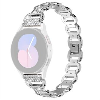 Voor Samsung Galaxy Watch 5 Pro 45 mm / Horloge 5 Active 40 mm / 44 mm Met strass versierde metalen horlogeband Quick Release 20 mm horlogeband