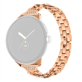 Voor Google Pixel Horloge Strass Decor Metalen Horlogeband Polsband Vervangingsriem