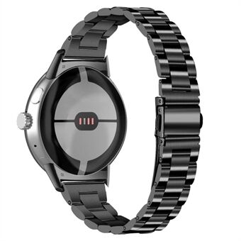 Voor Google Pixel Watch Stijlvolle 3 kralen Steel Smart Watch Band Business Casual vervangende polsband