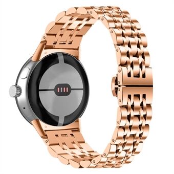 Voor Google Pixel Watch Luxe roestvrij Steel 7 kralen Vervangende polsband Smart horlogeband