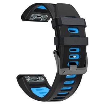 26 mm horlogeband voor Garmin Tactix 7 Pro / Fenix ​​7X / 6X Pro / 5X Plus , gladde siliconen tweekleurige polsband