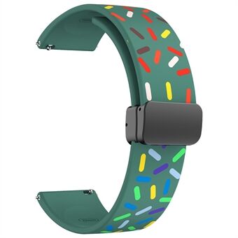 22 mm horlogeband voor Forerunner 265 / 255 / Vivoactive 4 / Venu 2, siliconen band met stippenpatroon met zwarte magnetische vouwgesp