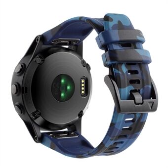 Siliconen horlogeband voor Garmin Fenix ​​7X / 6X, camouflagepatroon 26 mm casual band met Quick release