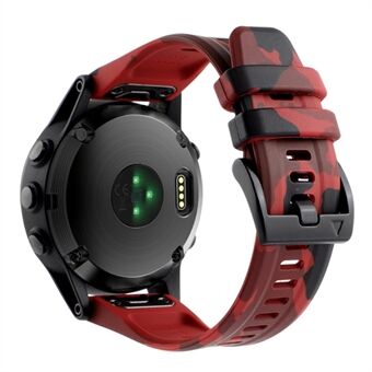 Horlogeband met camouflagepatroon voor Garmin Fenix ​​7/6, 22 mm siliconen Quick