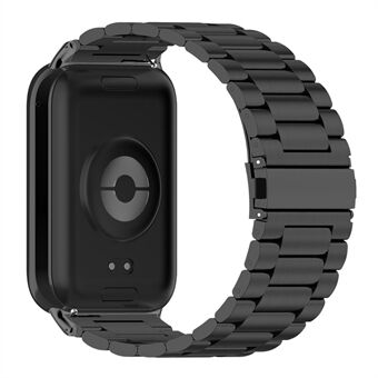 Voor de Xiaomi Smart Band 8 Pro RVS horlogeband met gereedschap, veerpen en zwarte horlogeband.