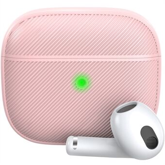 AHASTYLE PT177 Voor Apple AirPods 3 Streep Ontwerp Bluetooth Oortelefoon Drop-proof Cover Splittable Zachte Siliconen Beschermhoes