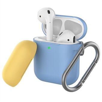 AHASTYLE PT-46 Voor AirPods met oplaadcase (2016) / (2019) / AirPods met draadloze oplaadcase (2019) Contrasterende kleur Deelbare hoes Siliconen anti-drop sleeve - Body-Marineblauw / Top