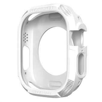 Voor Apple Watch Ultra 49 mm koolstofvezel textuur TPU horlogekast kussen versterkte hoeken schokbestendige beschermende bumper frame cover