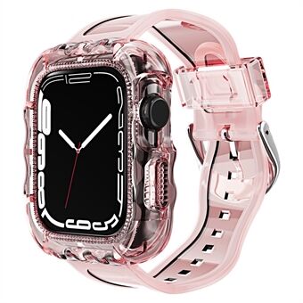 Voor Apple Watch Series 8 7 41mm / Series 6 5 4 SE (2022) SE 40mm / Series 3 2 1 38mm Watch Bands with Case Soft TPU Robuuste polsbandjes