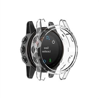 Voor Garmin Fenix 5S / 5S Plus Transparante horlogekast Volledige dekking Flexibele TPU-beschermhoes