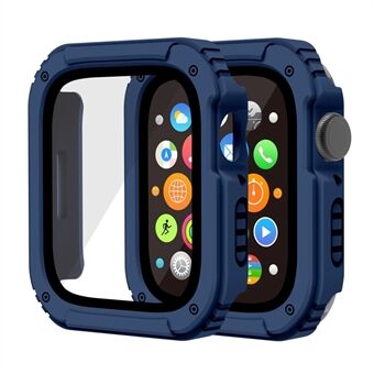 Voor Apple Watch Series 7 41mm Full Coverage Watch Case PC + TPU + beschermhoes van gehard glas