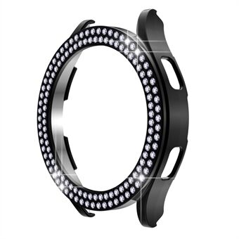 Voor Samsung Galaxy Watch 5 44mm Half Cover Double Row Strass Decor PC Watch Beschermhoes