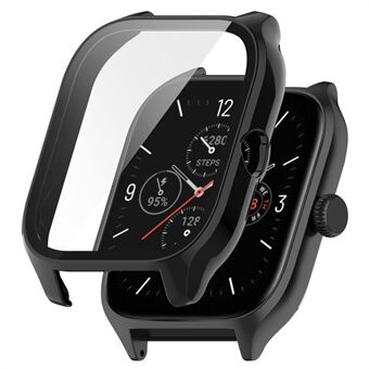 Voor Huami Amazfit GTS 4 Hard PC Case met Gehard Glas Screen Protector Scratch Algehele Beschermhoes