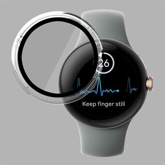 Voor Google Pixel Watch Matte harde pc-behuizing Scratch algehele beschermhoes met schermbeschermer van gehard glas