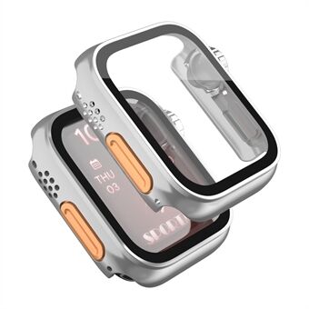 Voor Apple Watch Series 7 / 8 41 mm Scratch waterdichte harde pc-horlogekast met schermbeschermer van gehard glas