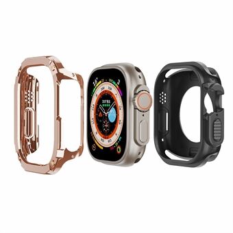 Voor Apple Watch Series 9 49 mm TPU + pc-horlogekast Schokbestendig beschermend horlogeframe