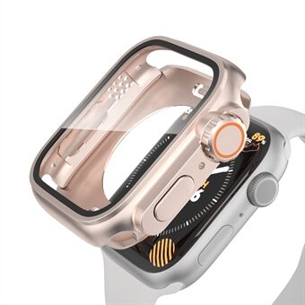 Waterdichte hoes voor Apple Watch Series 6 5 4 SE (2022) SE 44 mm, harde pc volledige beschermhoes met gehard glazen schermbeschermer