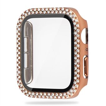 Voor Apple Watch Series 8 41mm Strass Horloge Case met Gehard Glas Screen Protector Hard PC Overall Beschermhoes: