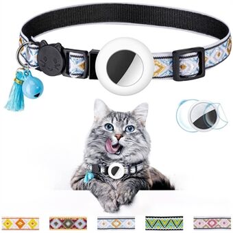 Waterdichte siliconen hoes voor AirTag Verstelbare halsband GPS Kattenhalsband met kwastje / film