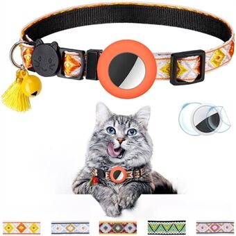 Waterdichte siliconen hoes voor AirTag Verstelbare halsband GPS Kattenhalsband met kwastje / film