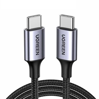 UGREEN 70427 100W 4.0 PD USB C naar USB C snellaadkabel Nylon gevlochten Type-C kabel voor Samsung S20 / MacBook / iPad Pro (1m)