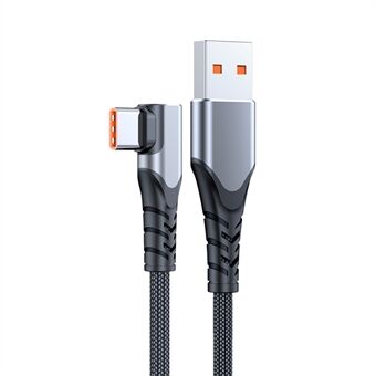 0,5 m 66 W 6A High Power snellaadkabel 90 graden USB naar Type-C gevlochten datakabel