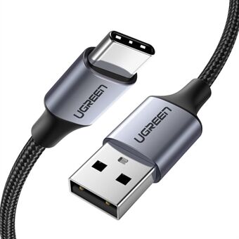 GROEN 0,5m 3A Max. Quick opladen + gegevensoverdracht 2 in 1 USB2.0 naar Type-C aluminium shell-kabel