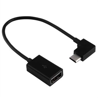 UC-017 haakse 90 graden type-C mannelijke naar USB 2.0 vrouwelijke OTG-kabel voor telefoon, tablet en laptop - zwart