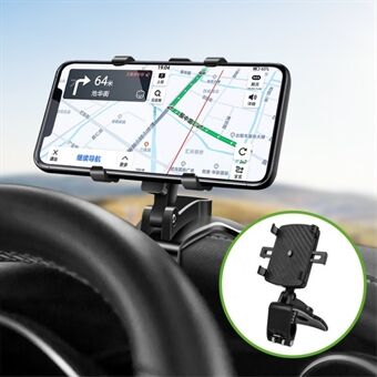 Universal Auto Dashboard Mount HUD Clip Telefoon Houder 360 Graden Rotatie Zonnescherm Achteruitkijkspiegel Mobiele Telefoon Stand Beugel: