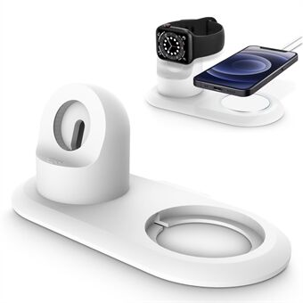Siliconen oplaadstandaard Stand Draadloos laadstation Dock voor MagSafe Apple Watch / iPhone 12-serie