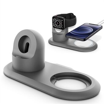 Siliconen oplaadstandaard Stand Draadloos laadstation Dock voor MagSafe Apple Watch / iPhone 12-serie