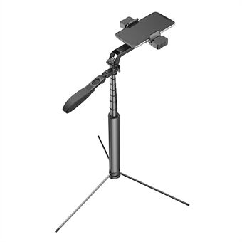 A21S Multifunctionele Mobiele Telefoon Clip Stand Selfie Stick Gimbal Stabilizer Statief met afstandsbediening en invullicht voor video-opname / vloggen / live streaming