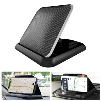 YC-5334 Koolstofvezel Textuur Auto Telefoon Houder Dashboard Mount Verstelbare Hoek Mobiele Telefoon Clip Beugel: