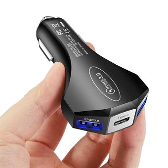 35W 7A Dual USB + 1 Type-C QC3.0 Fast Charging Mobile Phone Car Charger Power Adapter (CE, FCC Certificated)