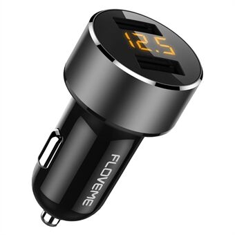 FLOVEME Auto-oplader Adapter 18W 3.6A Dubbele USB-poort Sigarettenaansteker LED-display