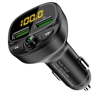 FLOVEME HY-87 YXF191854 FM Transmitter Bluetooth Car Kit Dual USB Car Charger MP3 Music Player Support U Disk TF Card