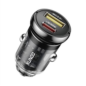 XUNDD XDCH-079 Autolader Treklip PD 30W + QC3.0 Sigarettenaansteker Adapter met Indicatorlicht